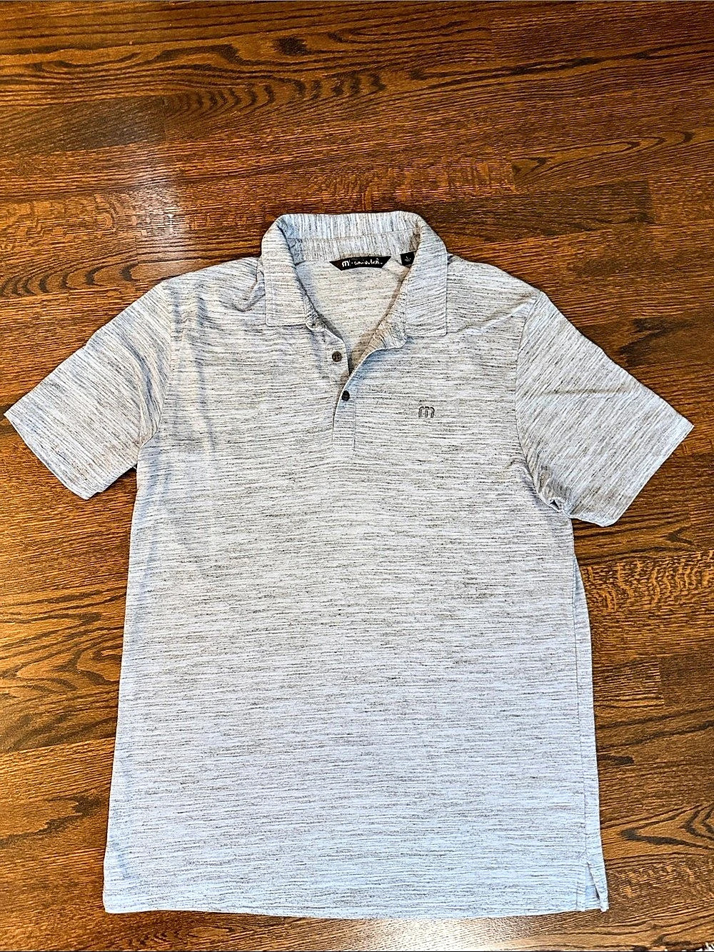 TravisMathew Men’s Large Heather Gray Golf Polo Shirt Performance Casual